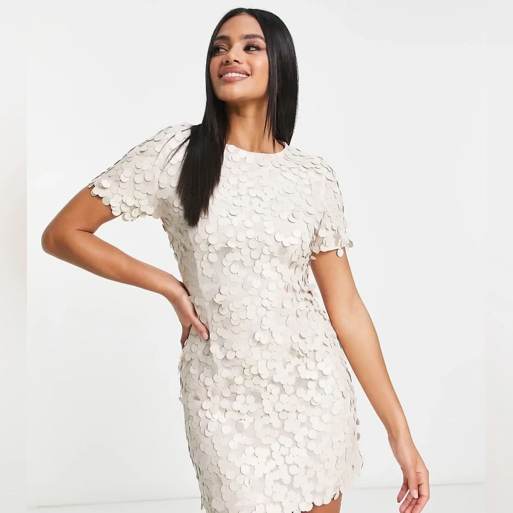 NWT | Collective the Label Disc Sequin Champagne Mini Dress - Picture 2 of 10